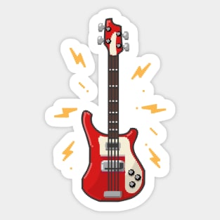 Pixel Art Bass Guitar Sticker